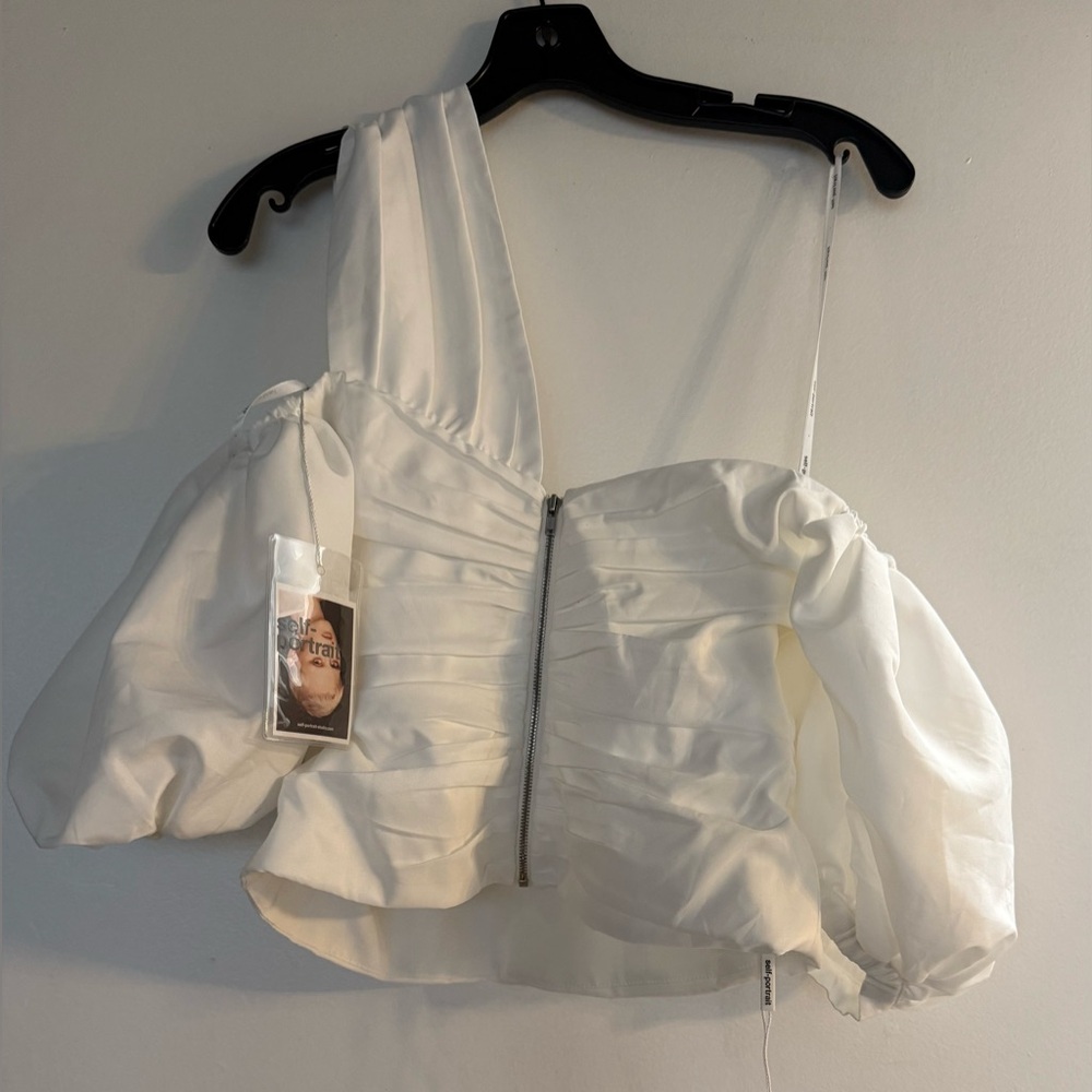 Self-Portrait Ivory Taffeta Top, size US 4 , UK 8, brand new with tag - Picture 5 of 9